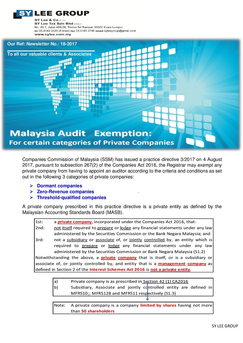 Audit Exemption In Malaysia / Audit Account If you are the owner of a